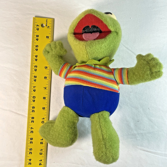 Kermit The Frog Muppet Babies Hasbro Softies Vtg 1983 Stuffed Plush Doll 13 in - Picture 3 of 8